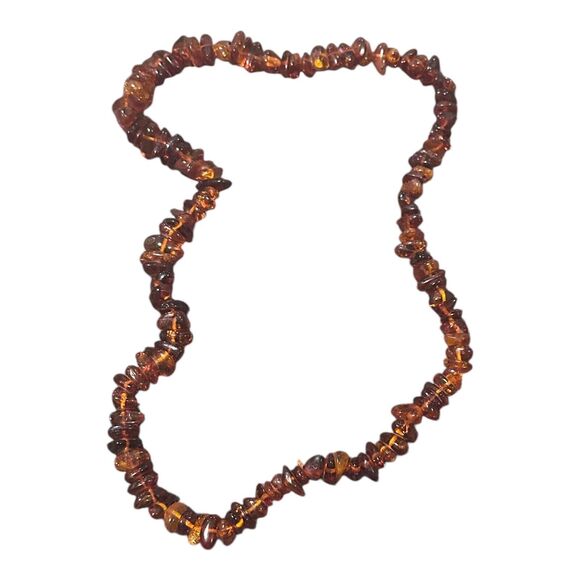 VNTG Real Cognac Baltic Amber  Necklace Hand Strung Continuous Inclusions 58.1 G - Picture 5 of 5